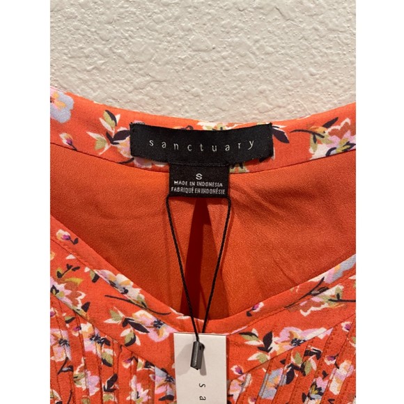 SANCTUARY Spaghetti Straps Floral Orange Mini Dress - Picture 2 of 3